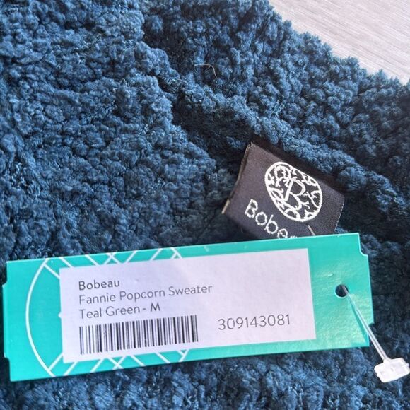 Bobeau Fannie Popcorn Sweater in Teal Green Size Medium Stitch Fix Nwt - Picture 5 of 5